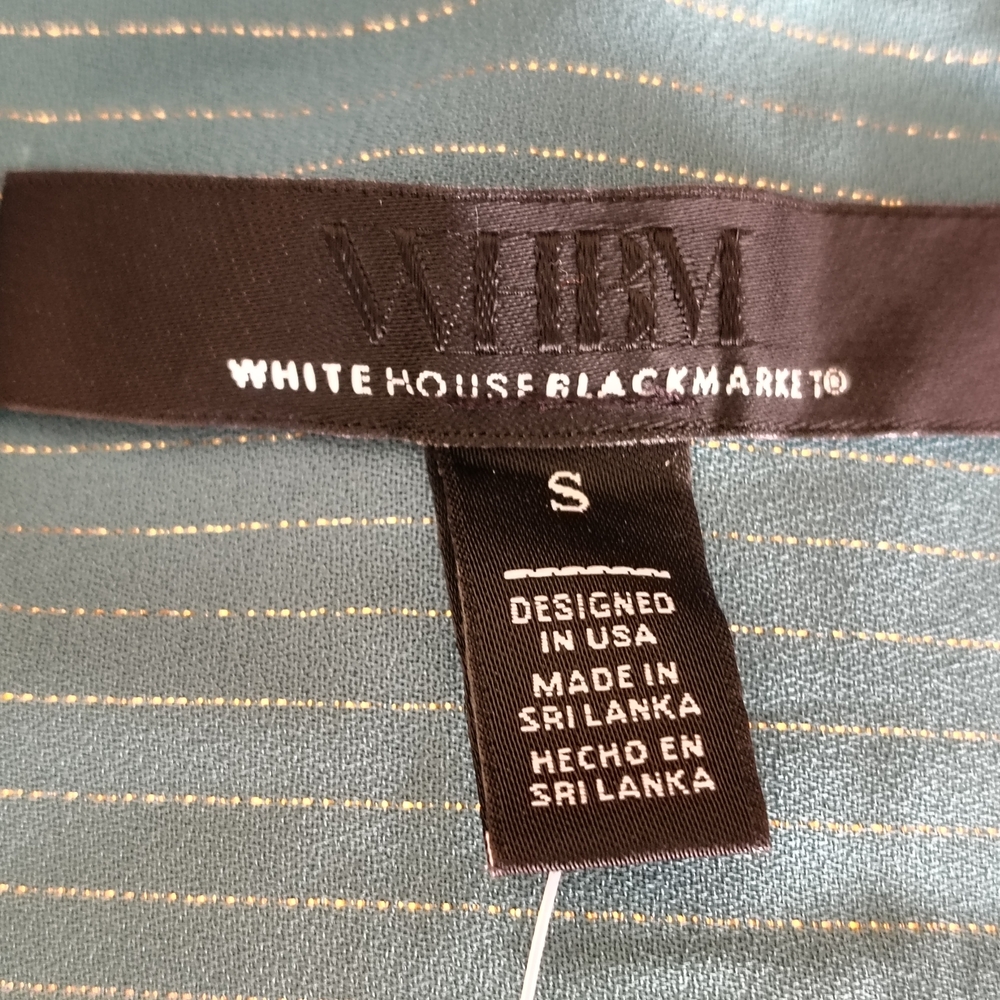 NWT White House Black Market Teal Textured Button-Down Shirt Size S - Picture 8 of 11